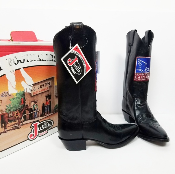 NWT Justin Western Cowgirl boots with patchwork 8B - Picture 3 of 8